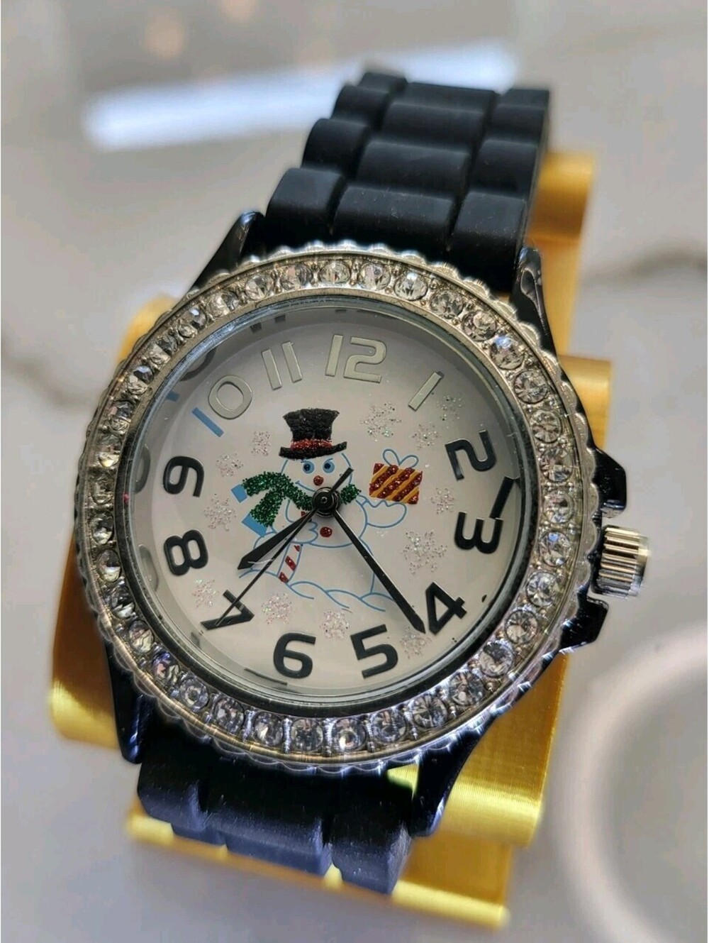 Frosty Snowman Christmas Watch Quartz Silvertone LNWOT New Battery Working